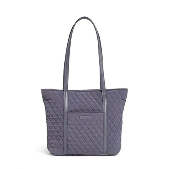 Vera Bradley Classic Tote Bag Gray Quilted Twill Minimalist Casual Weekender